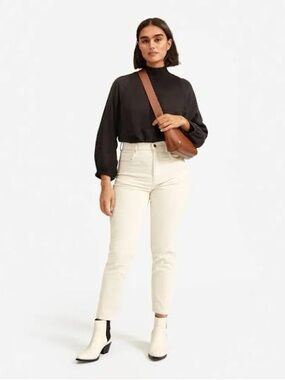 Everlane Baby Cord Cheeky Crop Ivory Corduroy Pants Size 25
